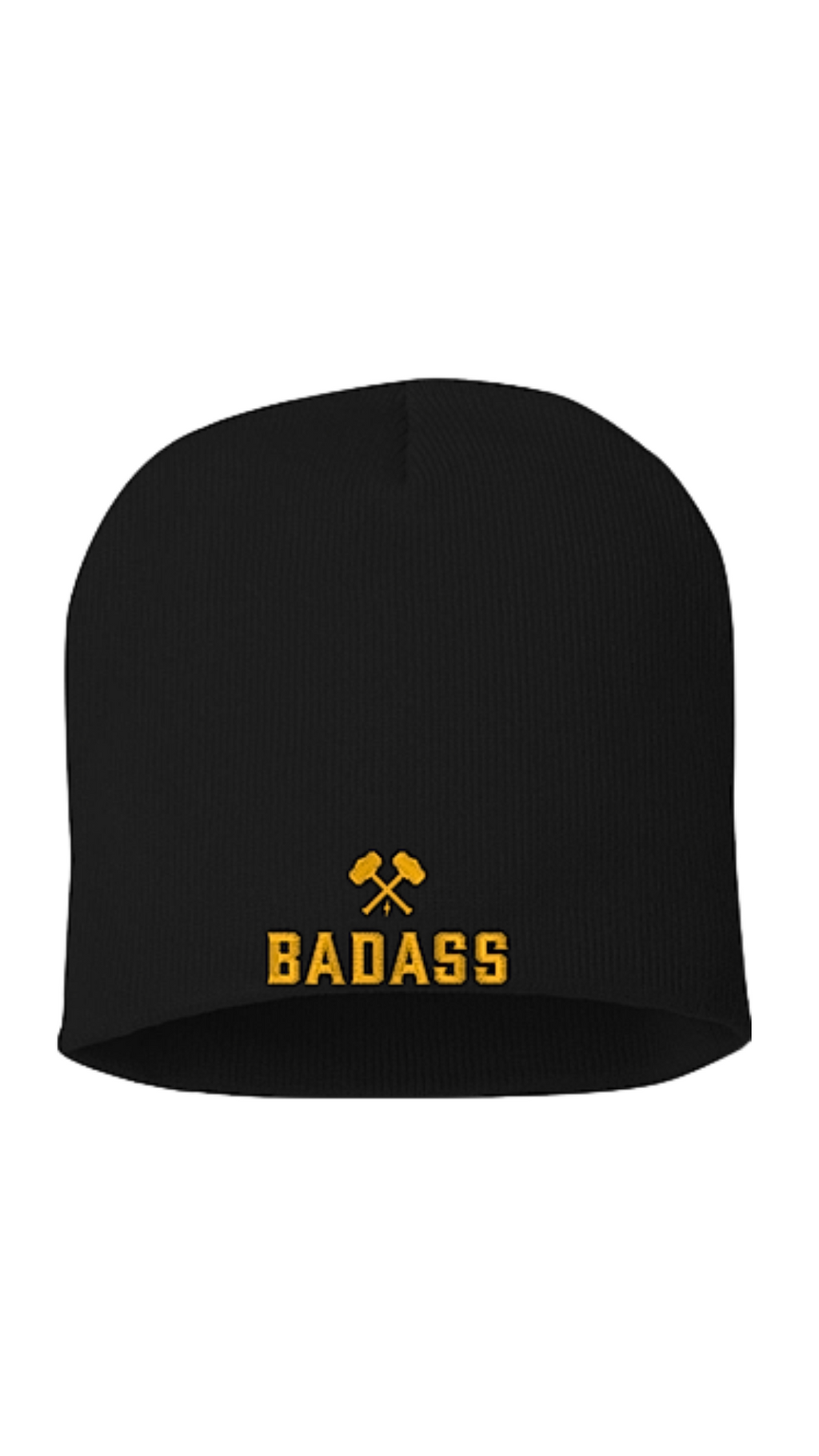 BADASS Beanie — Black/Gold