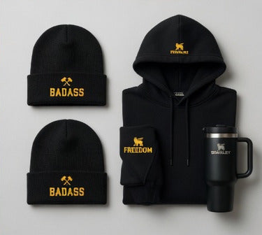 BADASS Beanie — Black/Gold