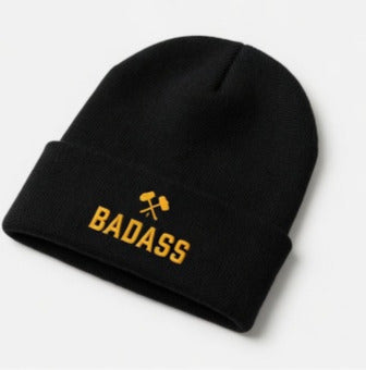 BADASS Beanie — Black/Gold