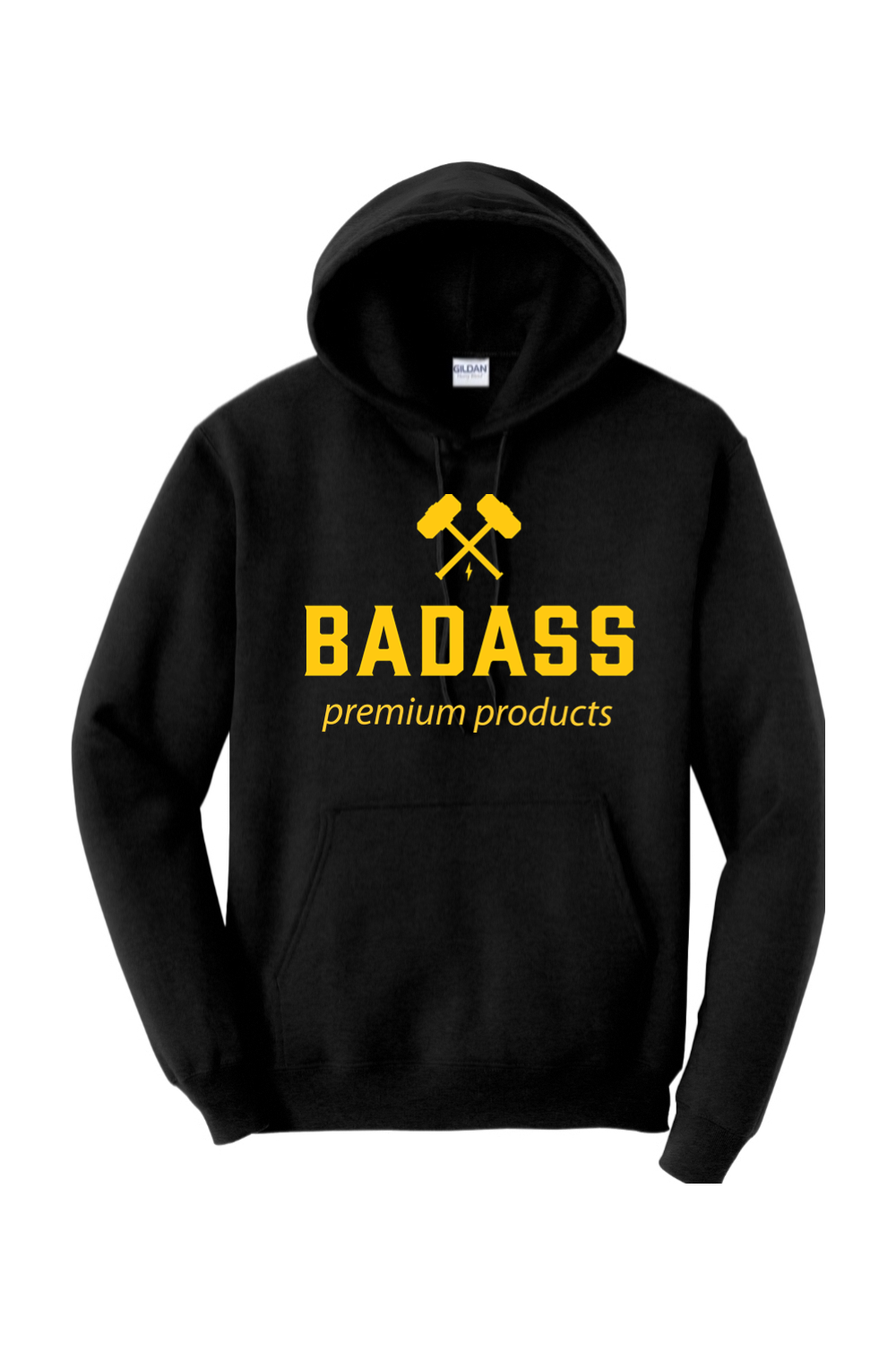 BADASS Hoodie — Black/Gold