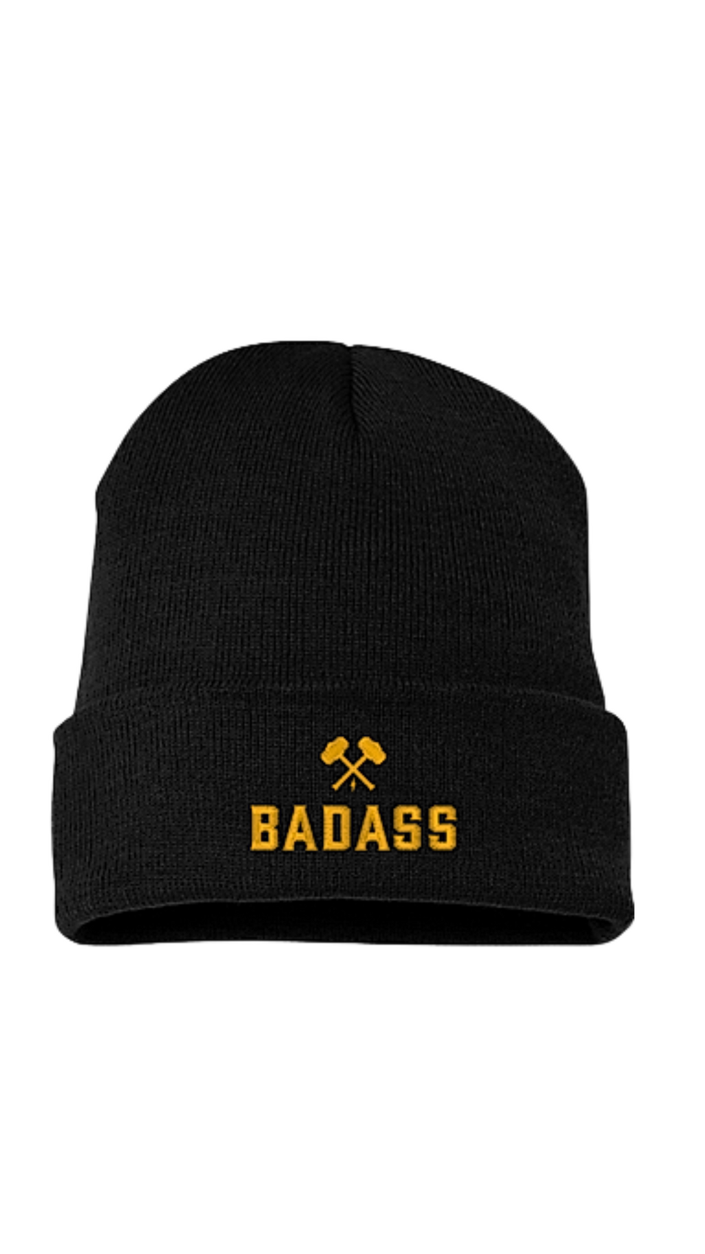 BADASS Beanie — Black/Gold
