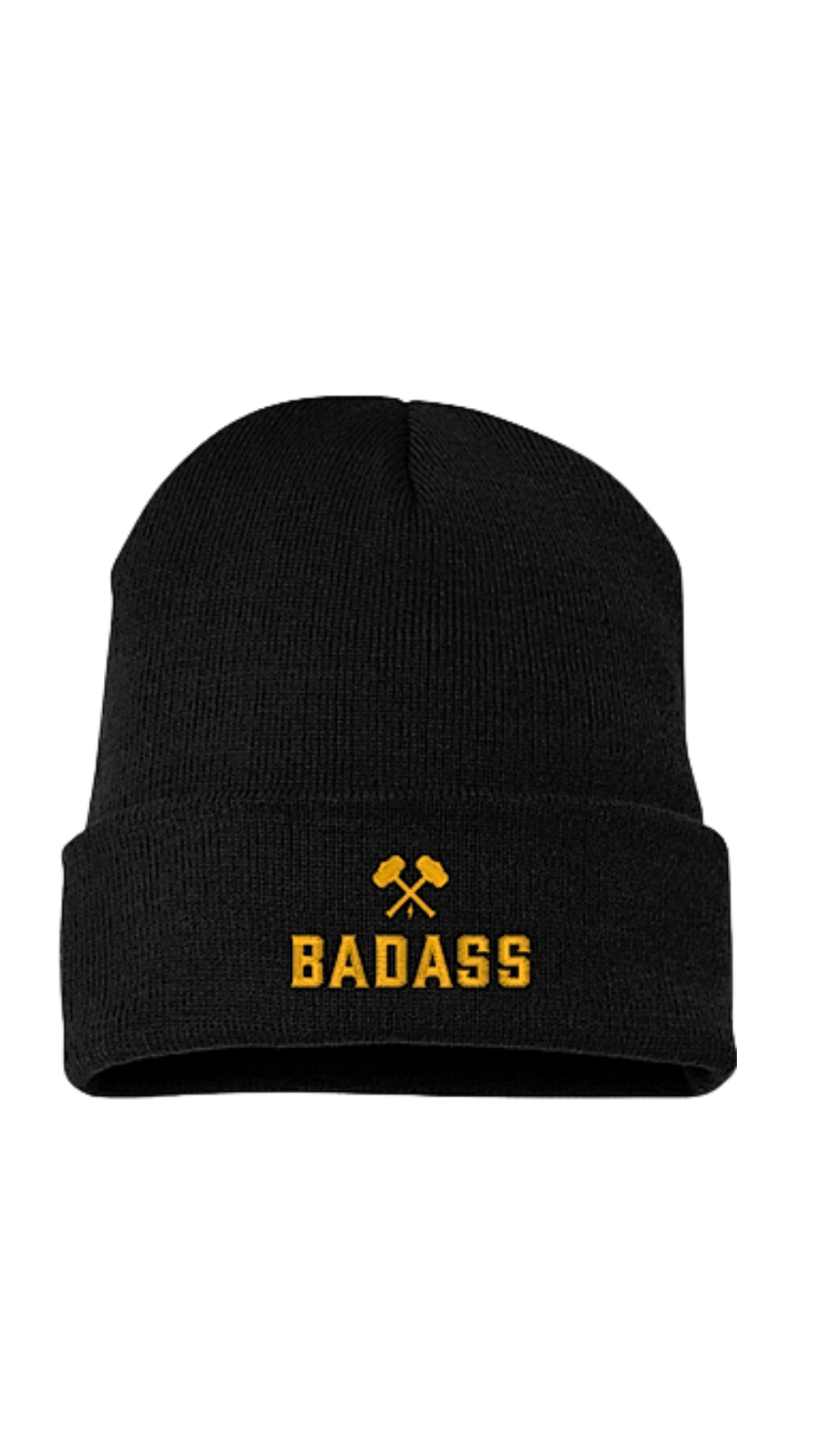 BADASS Beanie — Black/Gold