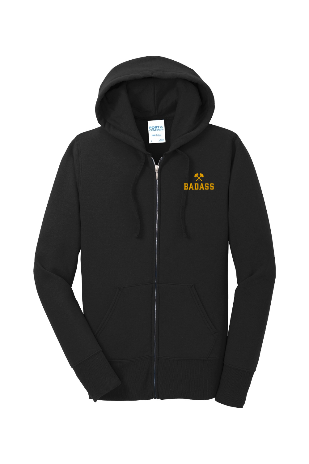 BADASS Hoodie — Black/Gold