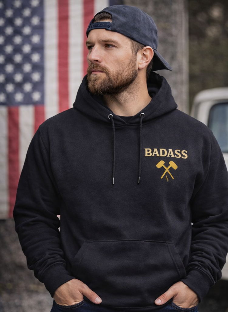 BADASS Hoodie — Black/Gold