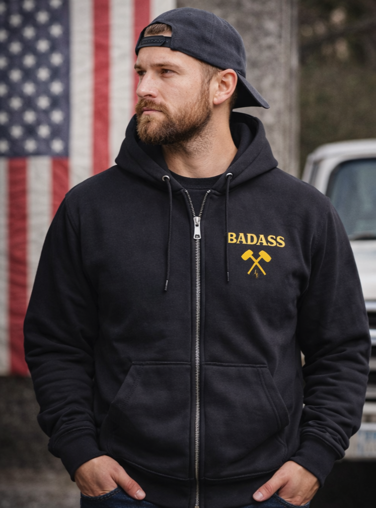 BADASS Hoodie — Black/Gold