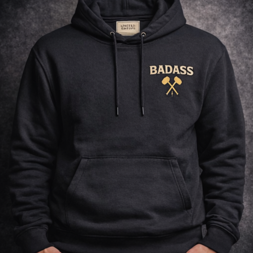 BADASS Hoodie — Black/Gold