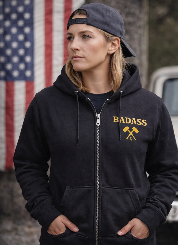 BADASS Hoodie — Black/Gold