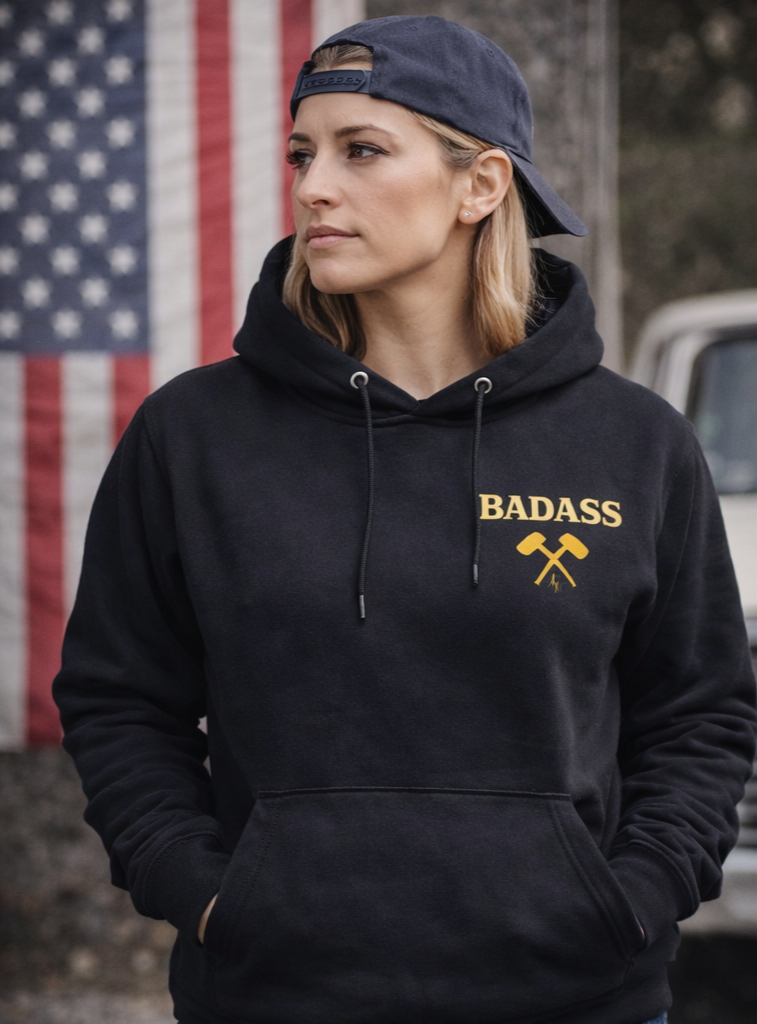 BADASS Hoodie — Black/Gold
